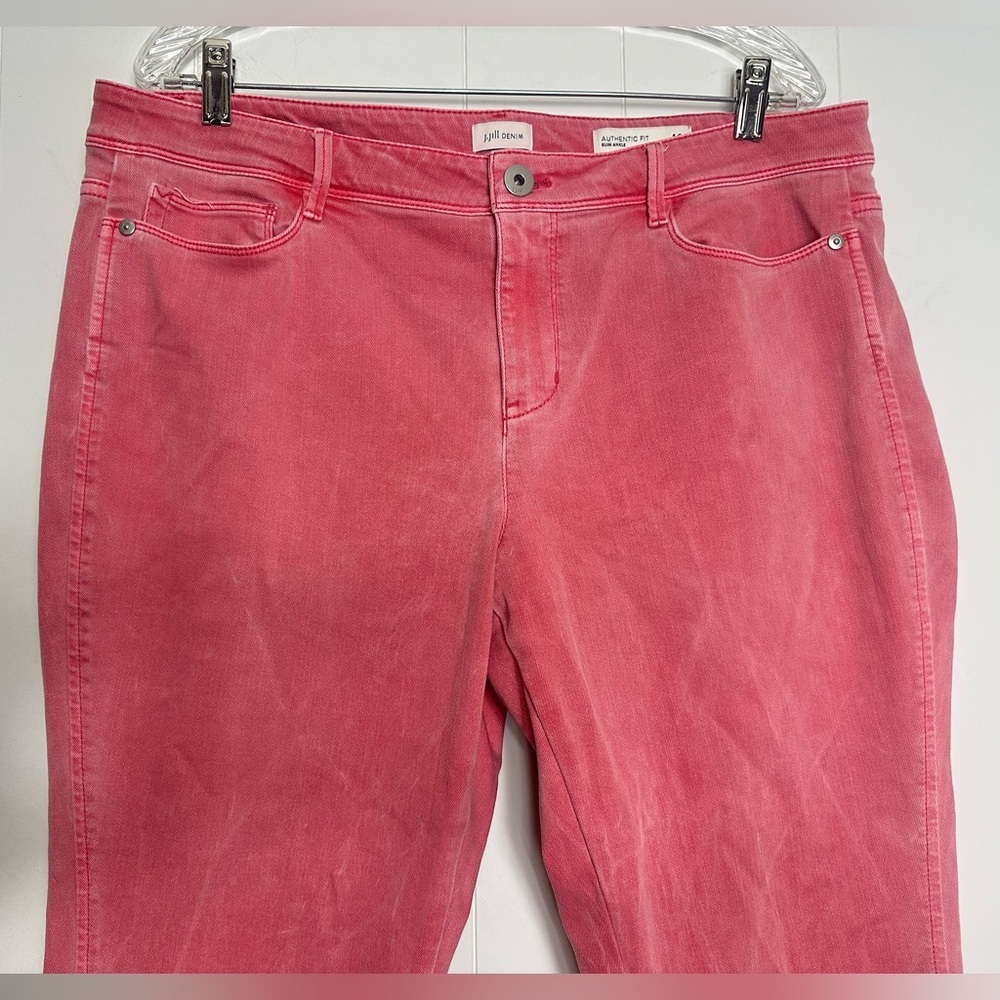 J Jill Denim Authentic Fit Slim Ankle Womens Size 16 Pink Casual - Picture 2 of 14